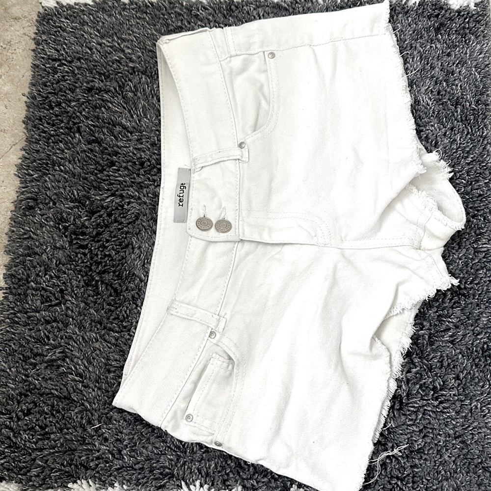 White denim shorts